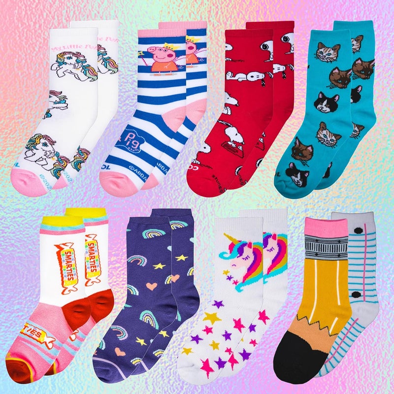 Odd Sox – Big Kids 8-Pack Novelty Themed Crew Socks Bundle-Shoe Sizes 3–5 –Soft, Comfortable, Great Durable Gift for Kids - Image 2